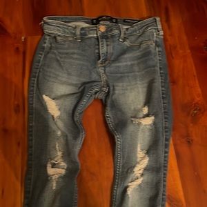 hollister tight blue skinny jeans brand new ripped jeans